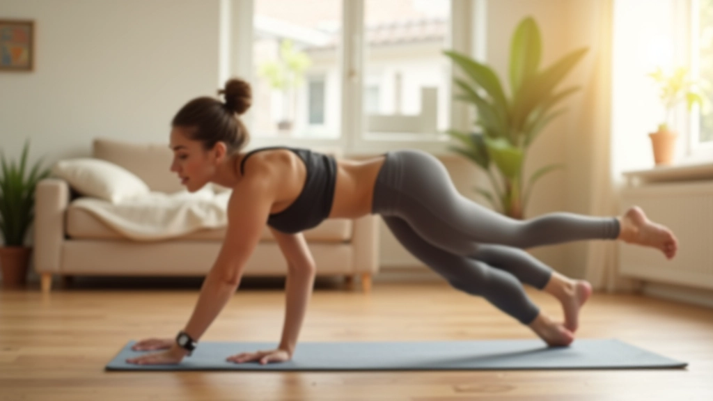 Osoba cvičící základní cvičení doma, v pohodlném oblečení na yoga maté